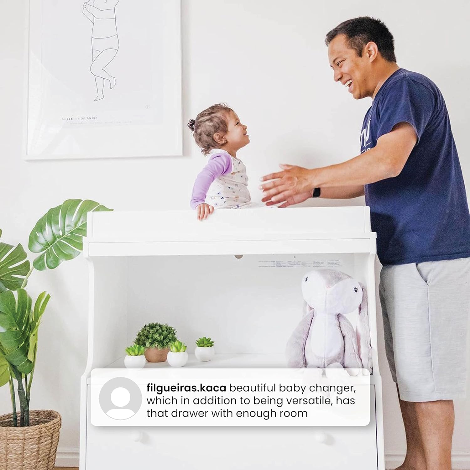 Delta Children Essex Convertible Changing Table with Drawer, Bianca White/Natural