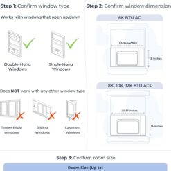 Windmill Window Air Conditioner - Quiet & Smart. Easy Install, Voice-Enabled, Remote & App Control AC Unit - 12,000 BTU Inverter w/WhisperTech