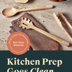Caraway Wooden Utensil Set - 5 Piece Cooking Utensil Set - Spoon, Server, Scraper, Spatula, & Tongs