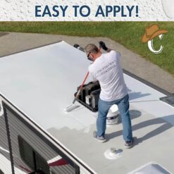 Silicone Top Coat for RVs, Campers & Flat Roofs – Waterproof Seal for Leaks, Cracks & Seams – Ponding Water Resistant – 1 Gallon White