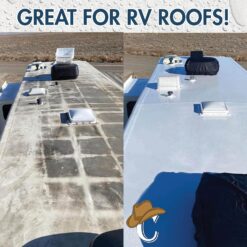 Silicone Top Coat for RVs, Campers & Flat Roofs – Waterproof Seal for Leaks, Cracks & Seams – Ponding Water Resistant – 1 Gallon White