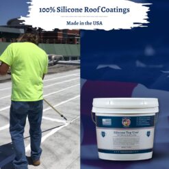 Silicone Top Coat for RVs, Campers & Flat Roofs – Waterproof Seal for Leaks, Cracks & Seams – Ponding Water Resistant – 1 Gallon White