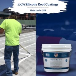Silicone Roof Coating for RVs, Campers & Flat Roofs - Waterproof Seal for Leaks, Cracks & Seams - Ponding Water Resistant -1 Gallon Light Gray