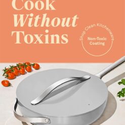 Caraway Nonstick Ceramic Sauté Pan with Lid (4.5 qt, 11.8