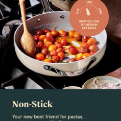 Caraway Nonstick Ceramic Sauté Pan with Lid (4.5 qt, 11.8