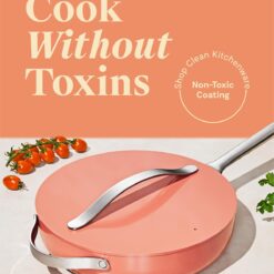 Caraway Nonstick Ceramic Sauté Pan with Lid (4.5 qt, 11.8