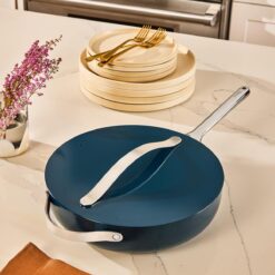 Caraway Nonstick Ceramic Sauté Pan with Lid (4.5 qt, 11.8