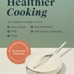 Caraway Nonstick Ceramic Sauté Pan with Lid (4.5 qt, 11.8