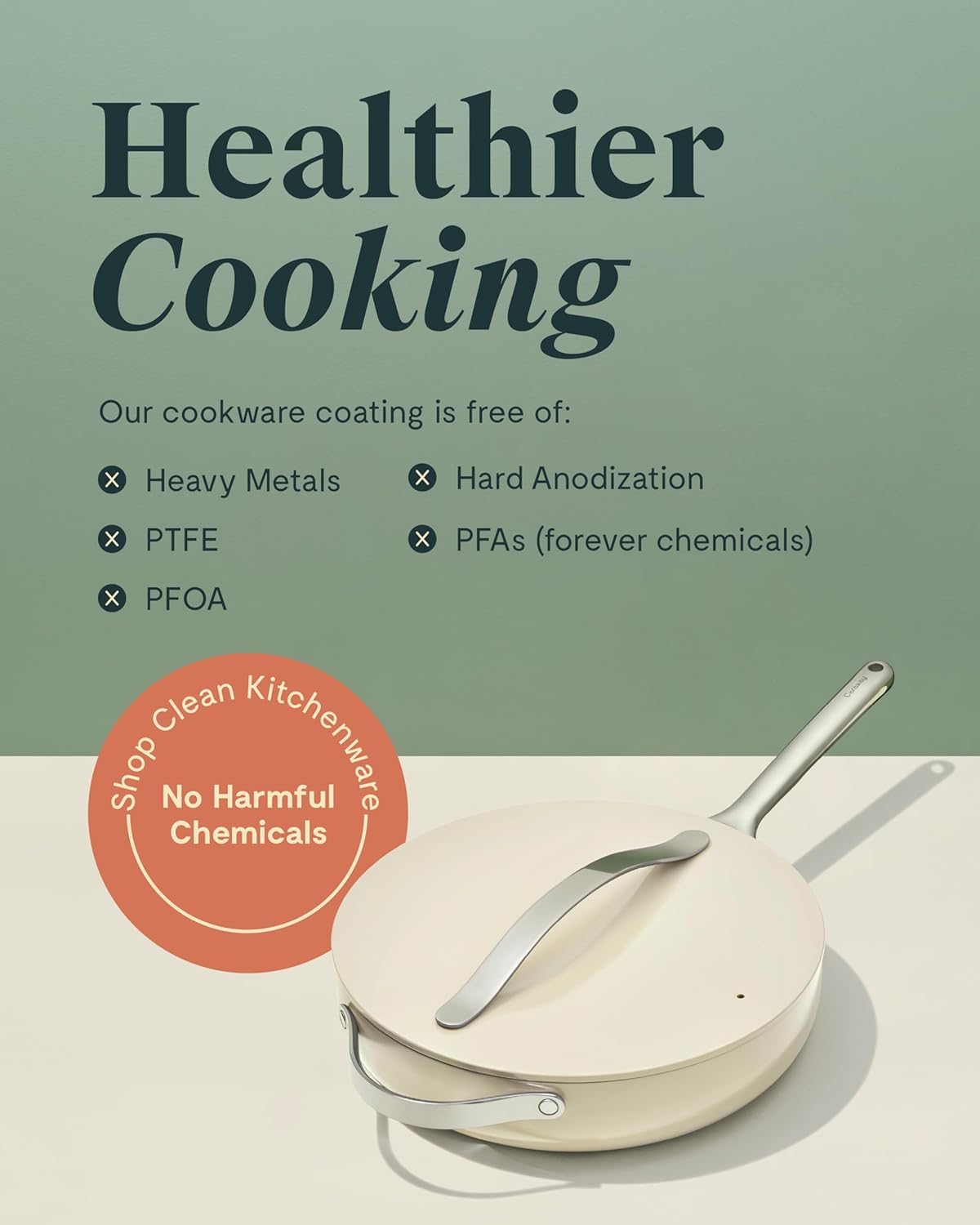 Caraway Nonstick Ceramic Sauté Pan with Lid (4.5 qt, 11.8") - Non Toxic, PTFE & PFOA Free - Black