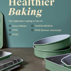 Caraway Non-Stick Ceramic Baking Sheet Duo - Naturally Slick Ceramic Coating - Non-Toxic, PTFE & PFOA Free - Cream