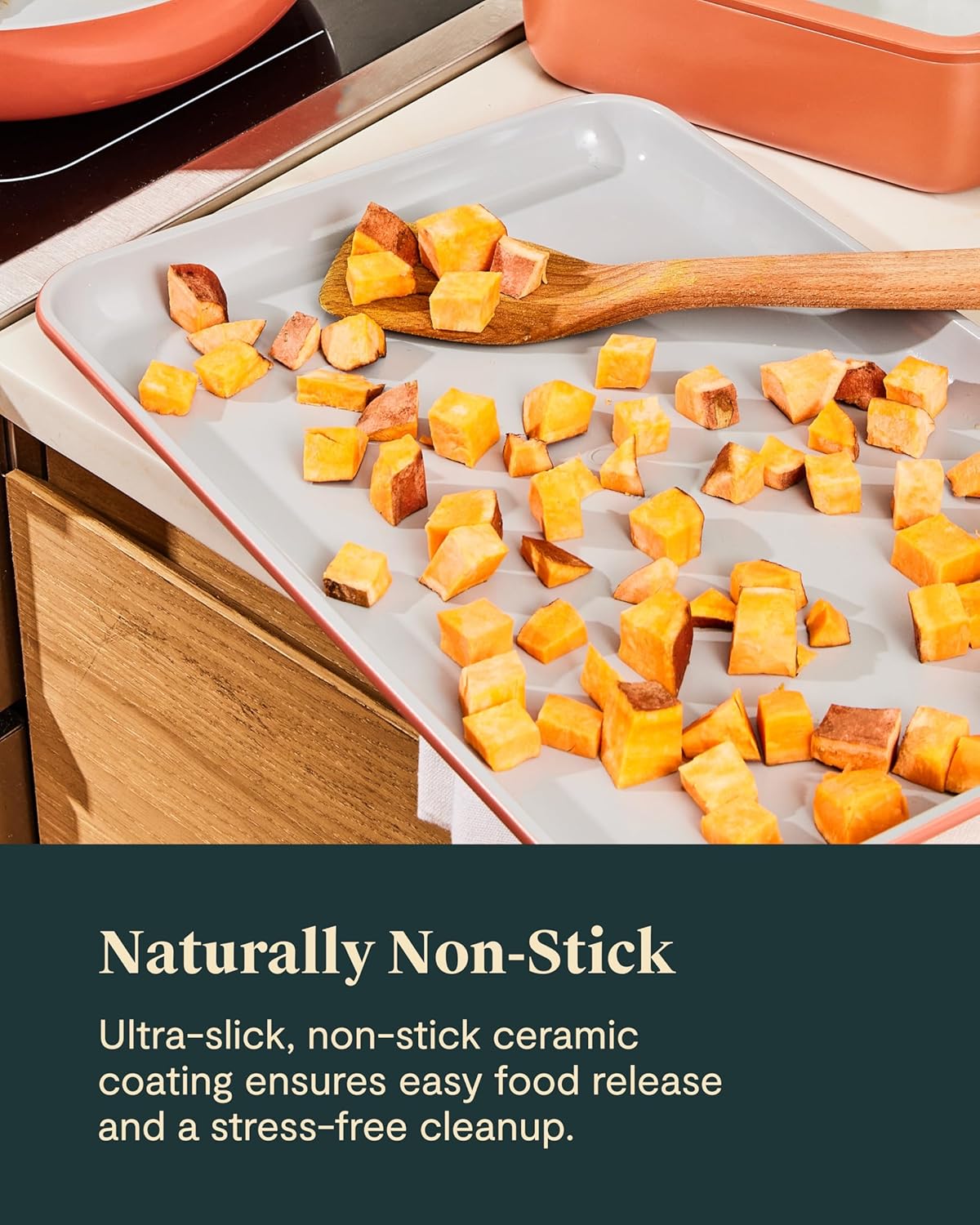 Caraway Non-Stick Ceramic Baking Sheet Duo - Naturally Slick Ceramic Coating - Non-Toxic, PTFE & PFOA Free - Marigold