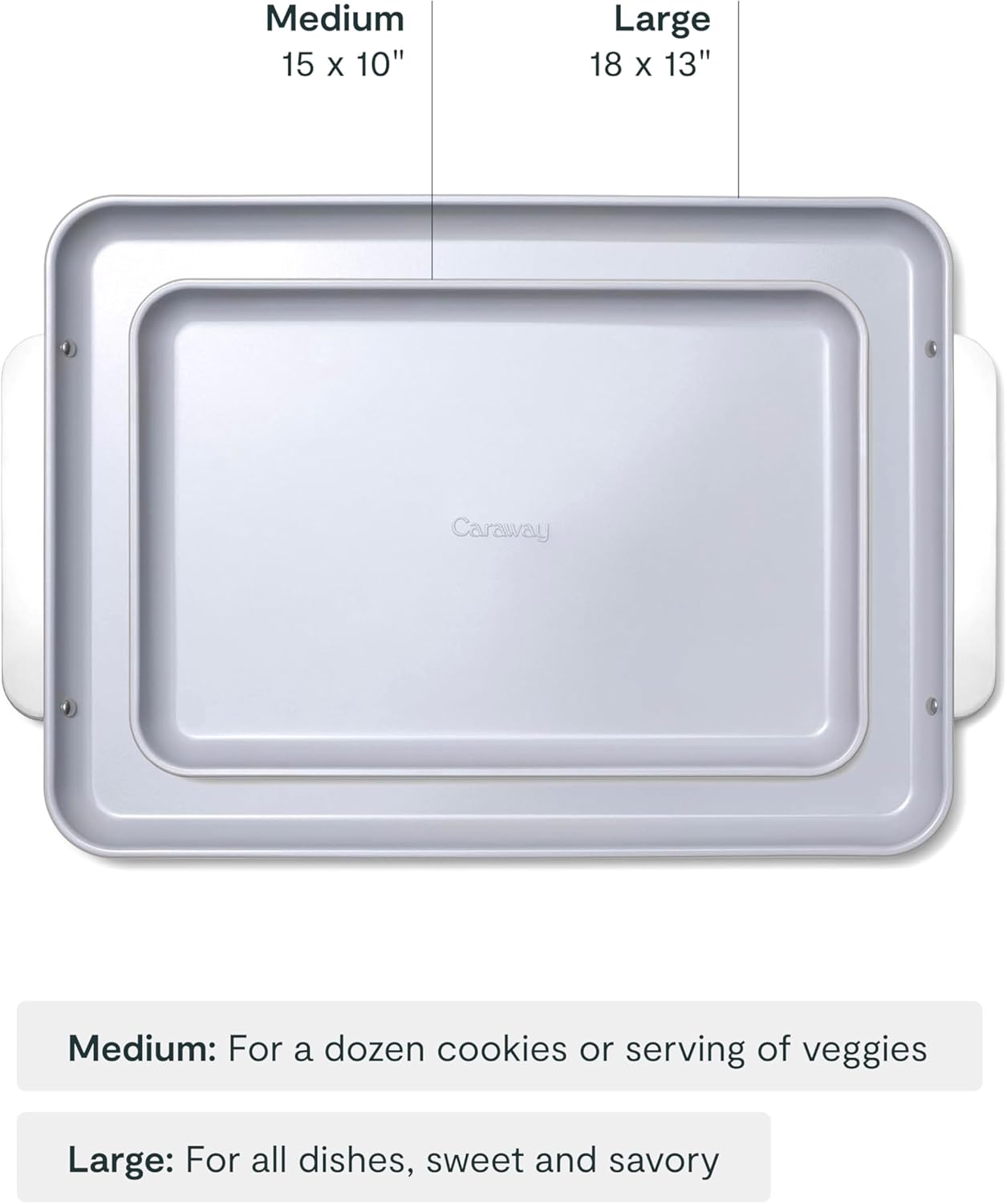 Caraway Non-Stick Ceramic Baking Sheet Duo - Naturally Slick Ceramic Coating - Non-Toxic, PTFE & PFOA Free - White