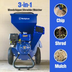 Westinghouse Manual 7 -HP OEM Gas Wood Chipper, 3-in Maximum Branch Diameter 2.8-Bushel Bag Included