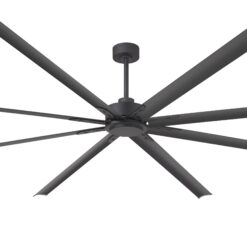 Breezary HVLS Industrial PMSM Motor 120-in Matte Black with Black Aluminum Blades Ceiling Fan Without Light and Remote Control Included 8 -Blade