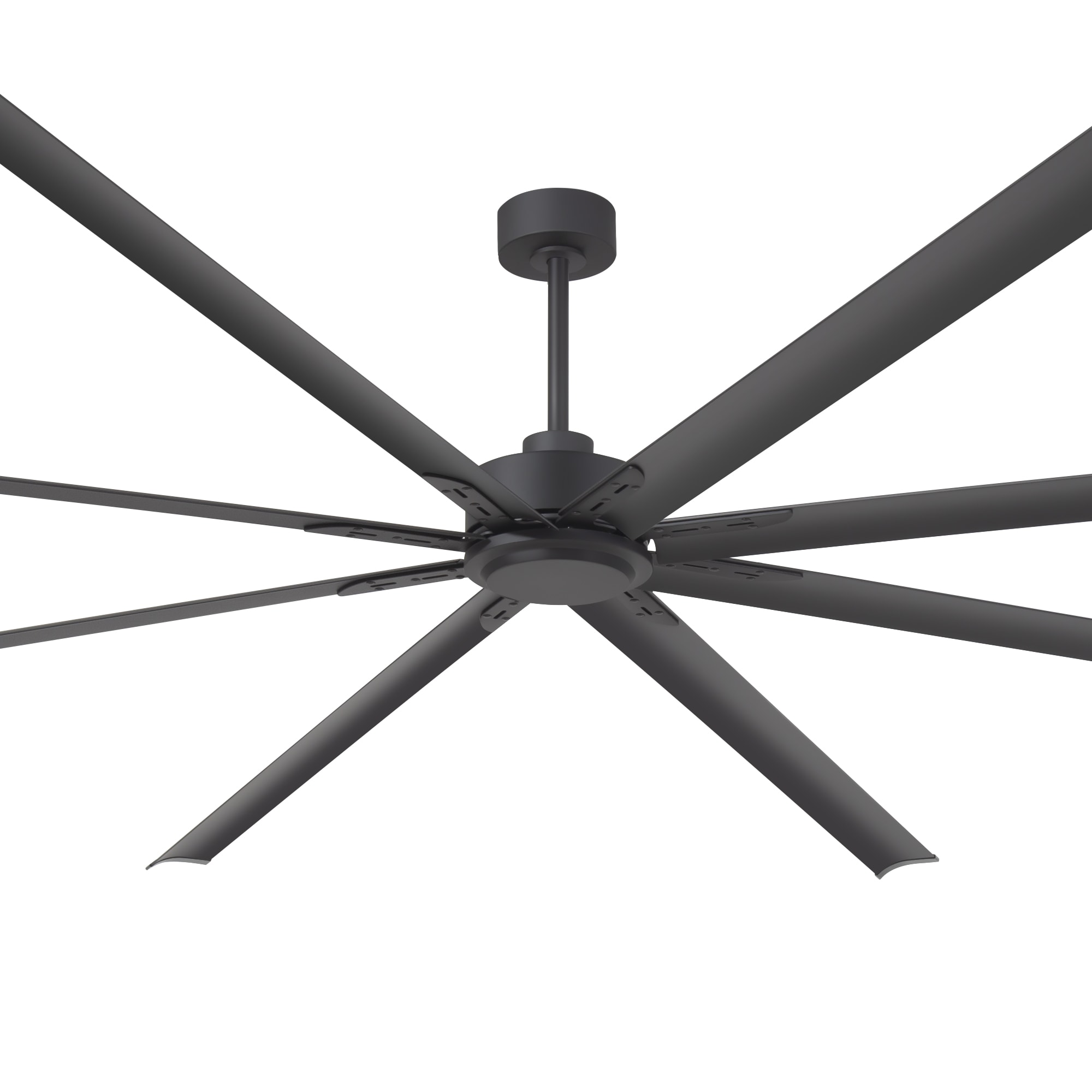 Breezary HVLS Industrial PMSM Motor 120-in Matte Black with Black Aluminum Blades Ceiling Fan Without Light and Remote Control Included 8 -Blade