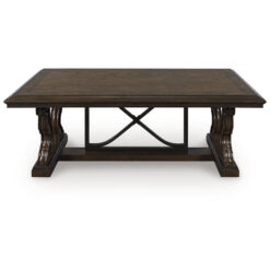Signature Design by Ashley Maylee Traditional Rectangular Coffee Table in Dark Brown