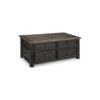 Signature Design by Ashley Tyler Creek Farmhouse Lift Top Coffee Table with Drawers in Grayish Brown and Black