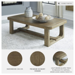 Signature Design by Ashley Cabalynn Modern Farmhouse Rectangular Coffee Table in Light Brown