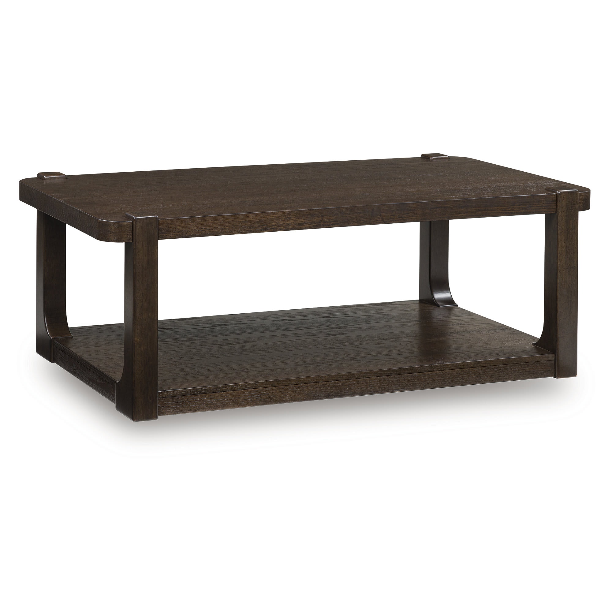 Signature Design by Ashley Breckington Dark Brown Wood Finish Coffee Table with Lower Shelf Storage