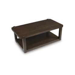 Signature Design by Ashley Breckington Dark Brown Wood Finish Coffee Table with Lower Shelf Storage