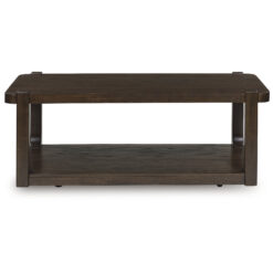 Signature Design by Ashley Breckington Dark Brown Wood Finish Coffee Table with Lower Shelf Storage