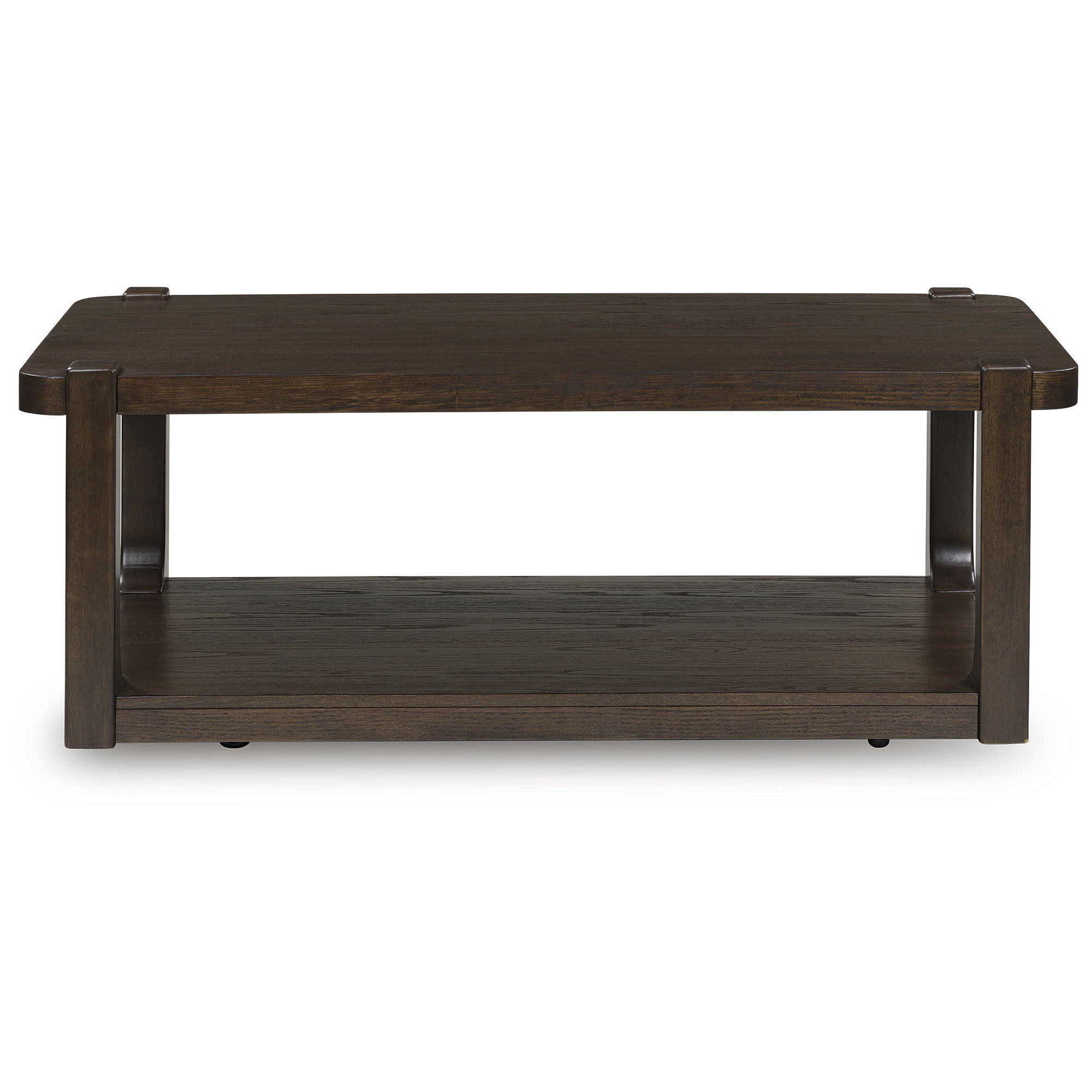 Signature Design by Ashley Breckington Dark Brown Wood Finish Coffee Table with Lower Shelf Storage