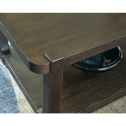 Signature Design by Ashley Breckington Dark Brown Wood Finish Coffee Table with Lower Shelf Storage
