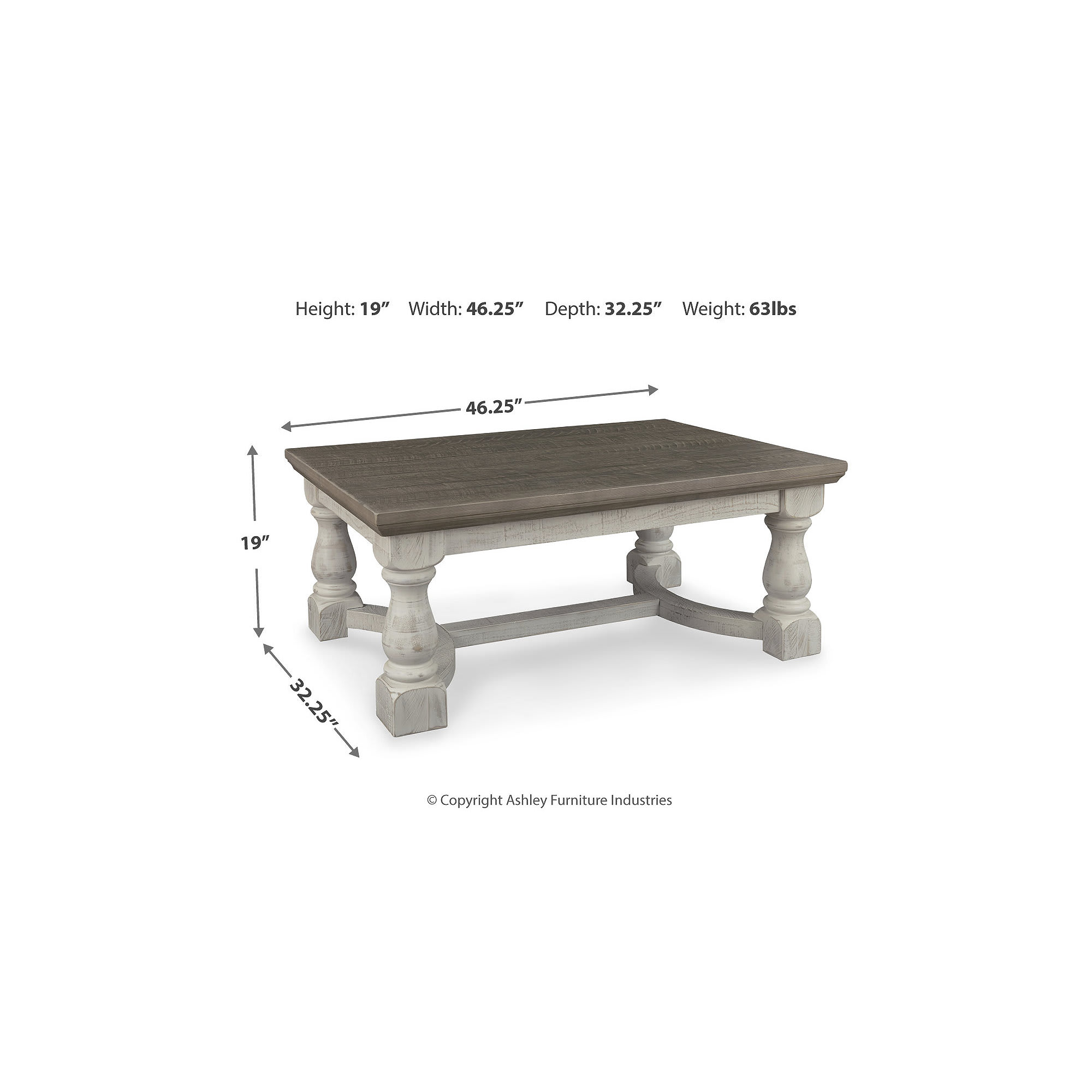 Signature Design by Ashley Havalance Rectangular Farmhouse Coffee Table with Two-Tone Finish