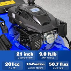 BILT HARD 21-Inch Push Lawn Mower 201cc 4-Cycle Engine 3-in-1 Bagging
