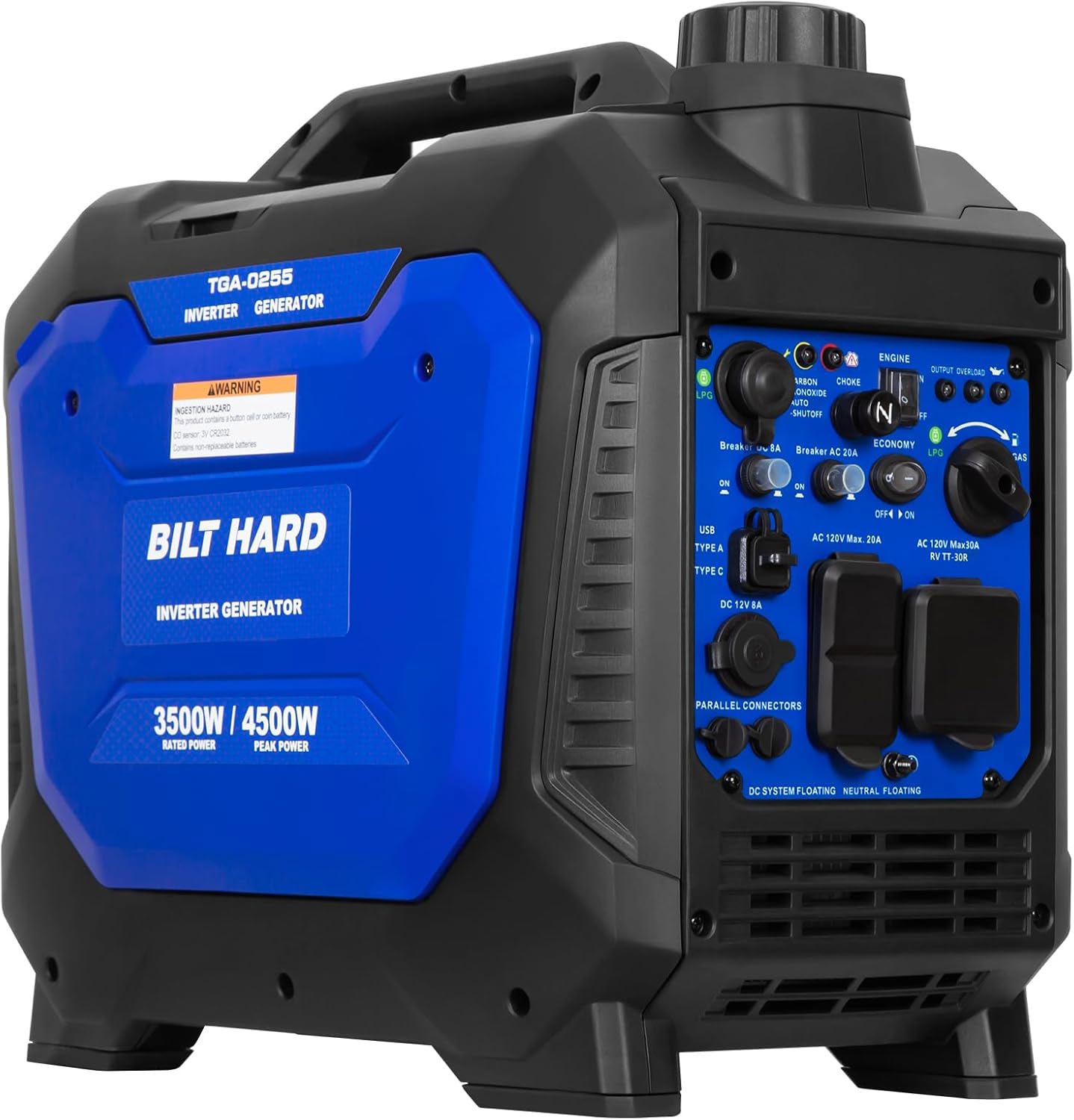 BILT HARD 4500 -Watt Dual Fuel (Gasoline/Propane) Inverter Generator