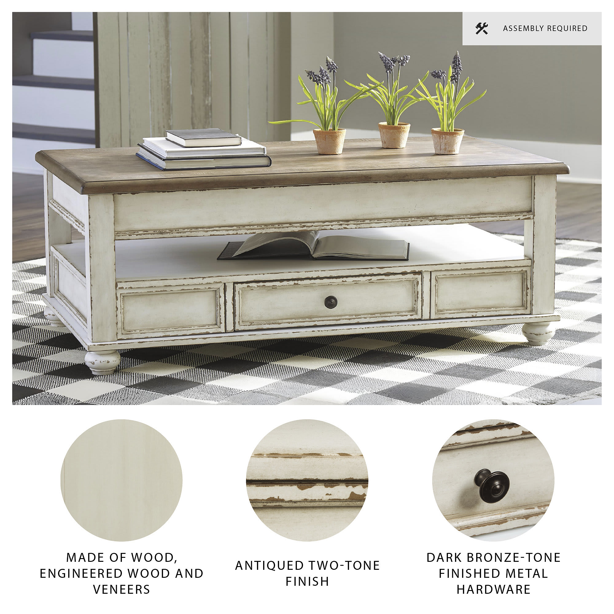 Signature Design by Ashley Realyn Coffee Table with Lift Top