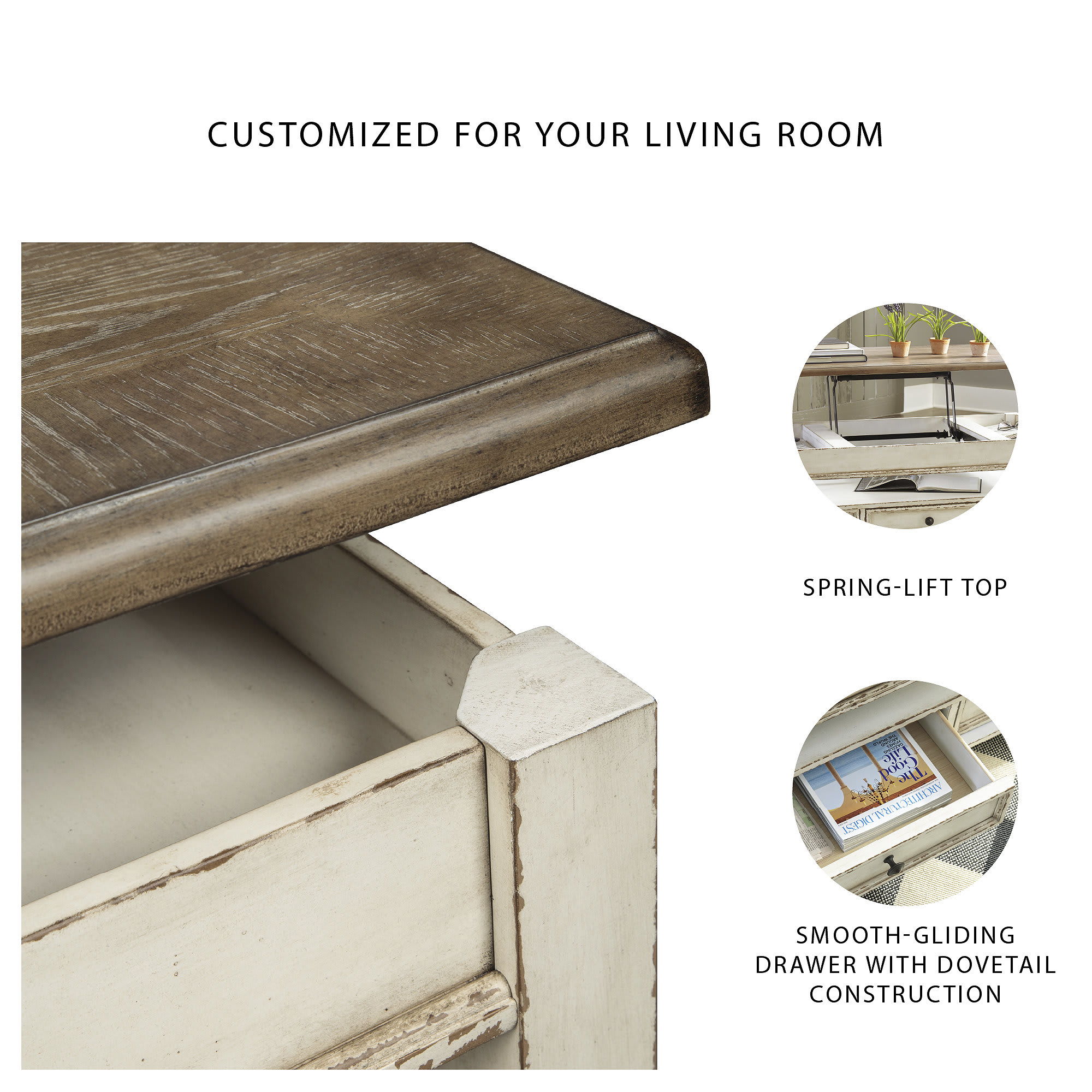 Signature Design by Ashley Realyn Coffee Table with Lift Top