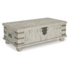 Signature Design by Ashley Carynhurst 52 inch Whitewash Lift-Top Coffee Table with Storage