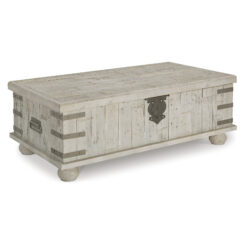 Signature Design by Ashley Carynhurst 52 inch Whitewash Lift-Top Coffee Table with Storage