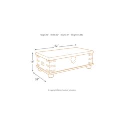 Signature Design by Ashley Carynhurst 52 inch Whitewash Lift-Top Coffee Table with Storage