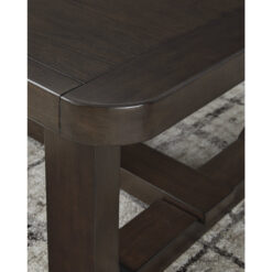 Signature Design by Ashley Breckington Modern Dark Brown Rectangular Coffee Table with Solid Wood Edge