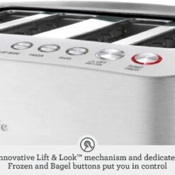 Breville BTA840XL Die-Cast Smart Toaster, 4 Slice, Brushed Stainless Steel