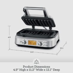 Breville the Smart Waffle Pro 2 Slice Waffle Maker, BWM620XL, Brushed Stainless Steel