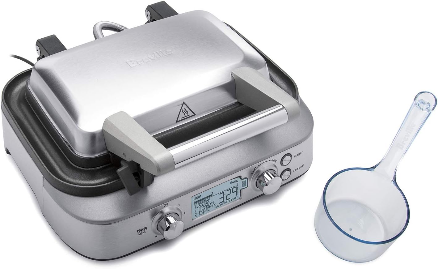 Breville the Smart Waffle Pro 2 Slice Waffle Maker, BWM620XL, Brushed Stainless Steel