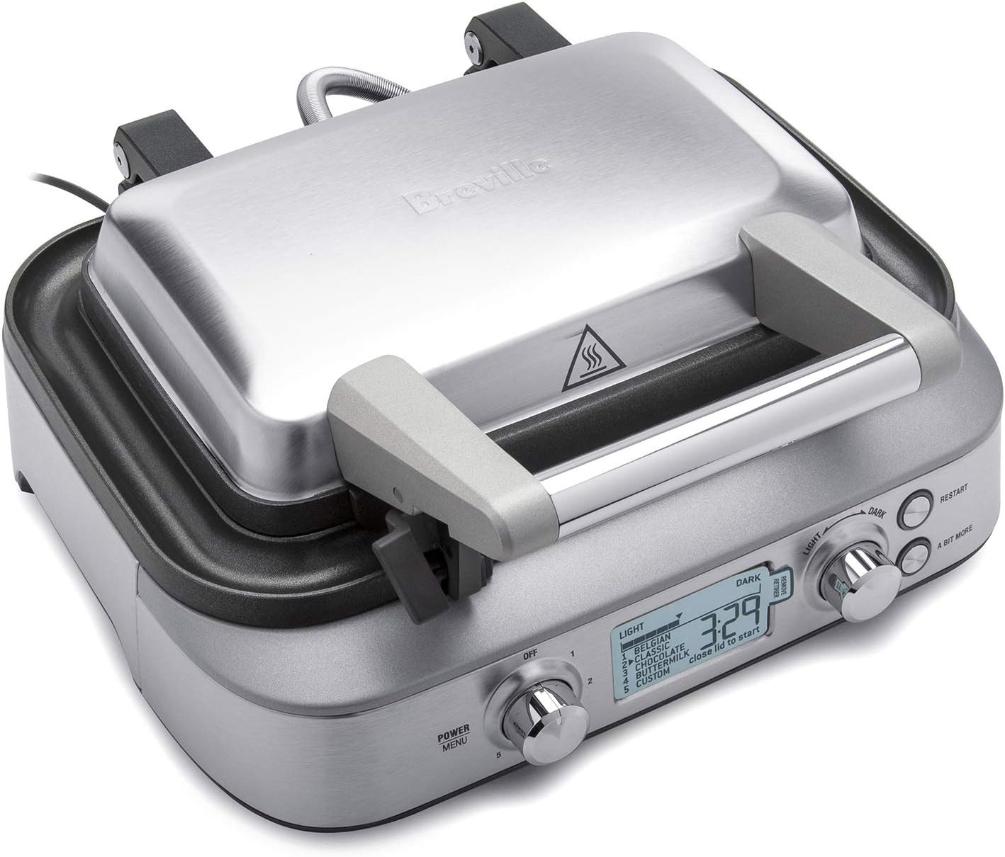 Breville the Smart Waffle Pro 2 Slice Waffle Maker, BWM620XL, Brushed Stainless Steel