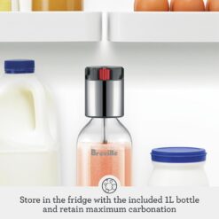 Breville BCA800BSS InFizz Fusion Sparkling Water and Beverage Carbonator, CO2 Cylinder Not Included, Brushed Stainless Steel