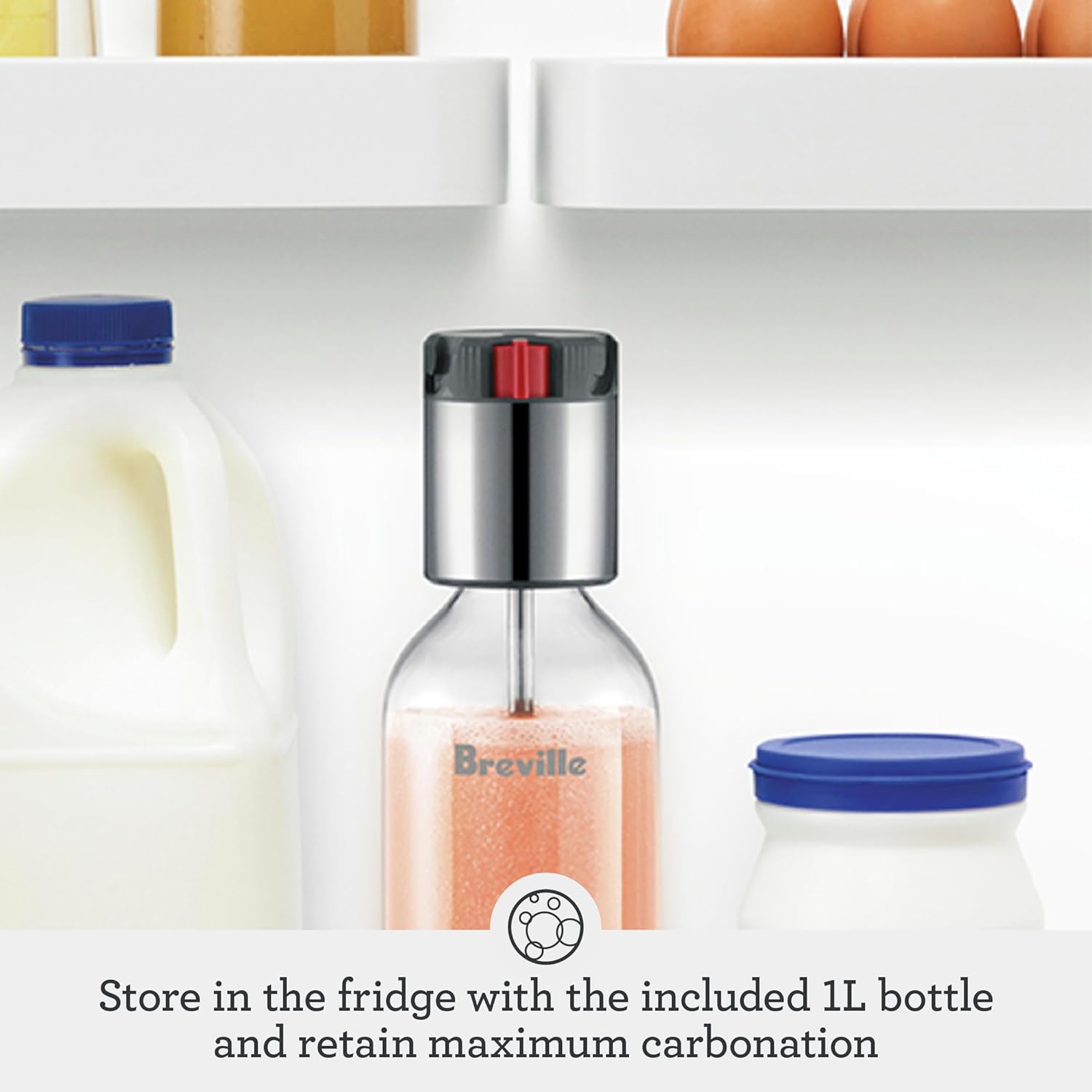 Breville BCA800BSS InFizz Fusion Sparkling Water and Beverage Carbonator, CO2 Cylinder Not Included, Brushed Stainless Steel