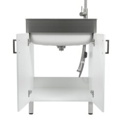 Presenza 24.1-in x 21.3-in 1 -Basin Brushed Steel Drop-in Utility tub with Faucet