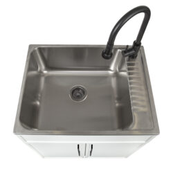 Presenza 28-in x 22-in 1 -Basin Matte white Drop-in Laundry sink with Cabinet with Drain with Faucet