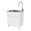 Presenza 28-in x 22-in 1 -Basin White Drop-in Laundry sink with Cabinet with Drain with Faucet