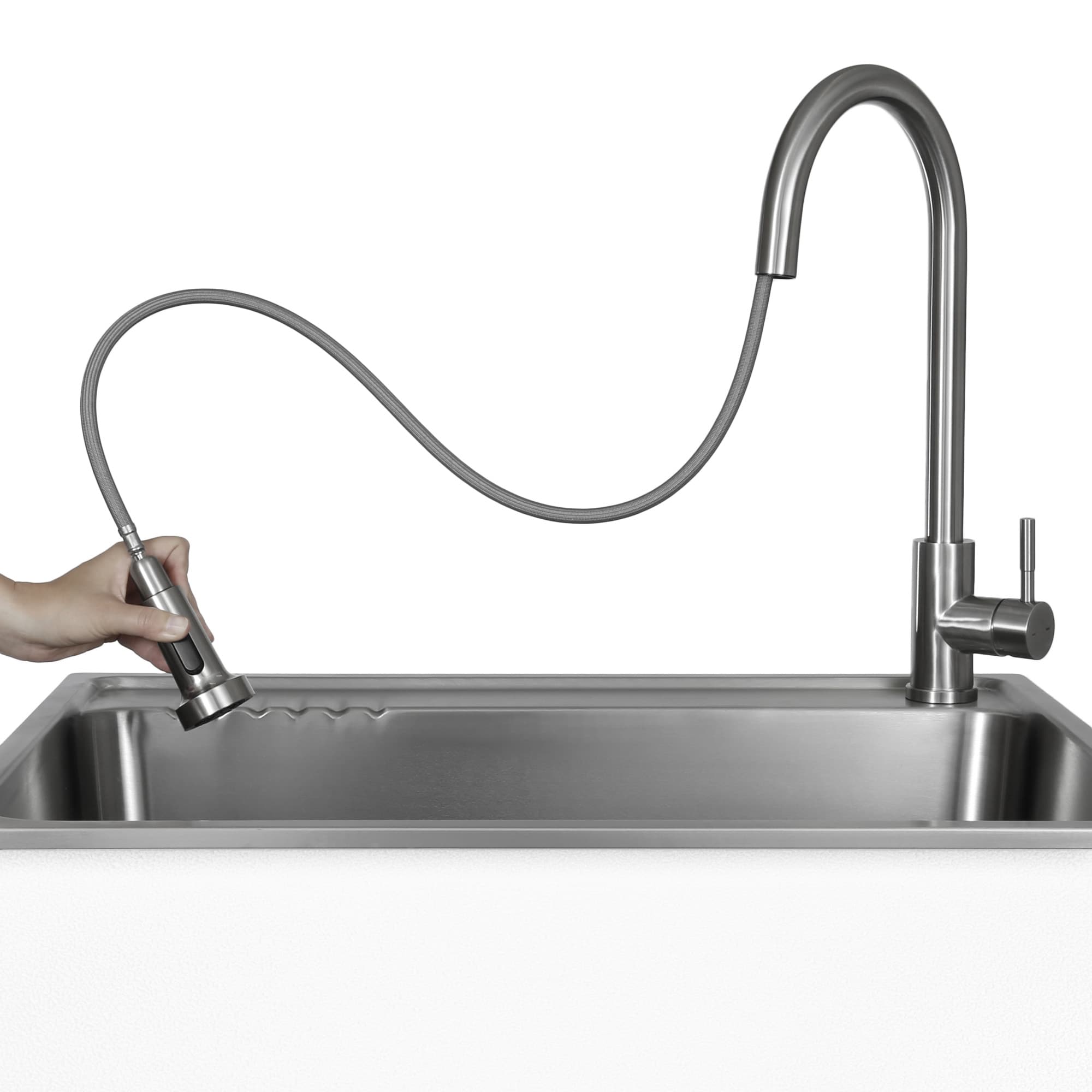 Presenza 28-in x 22-in 1 -Basin White Drop-in Laundry sink with Cabinet with Drain with Faucet