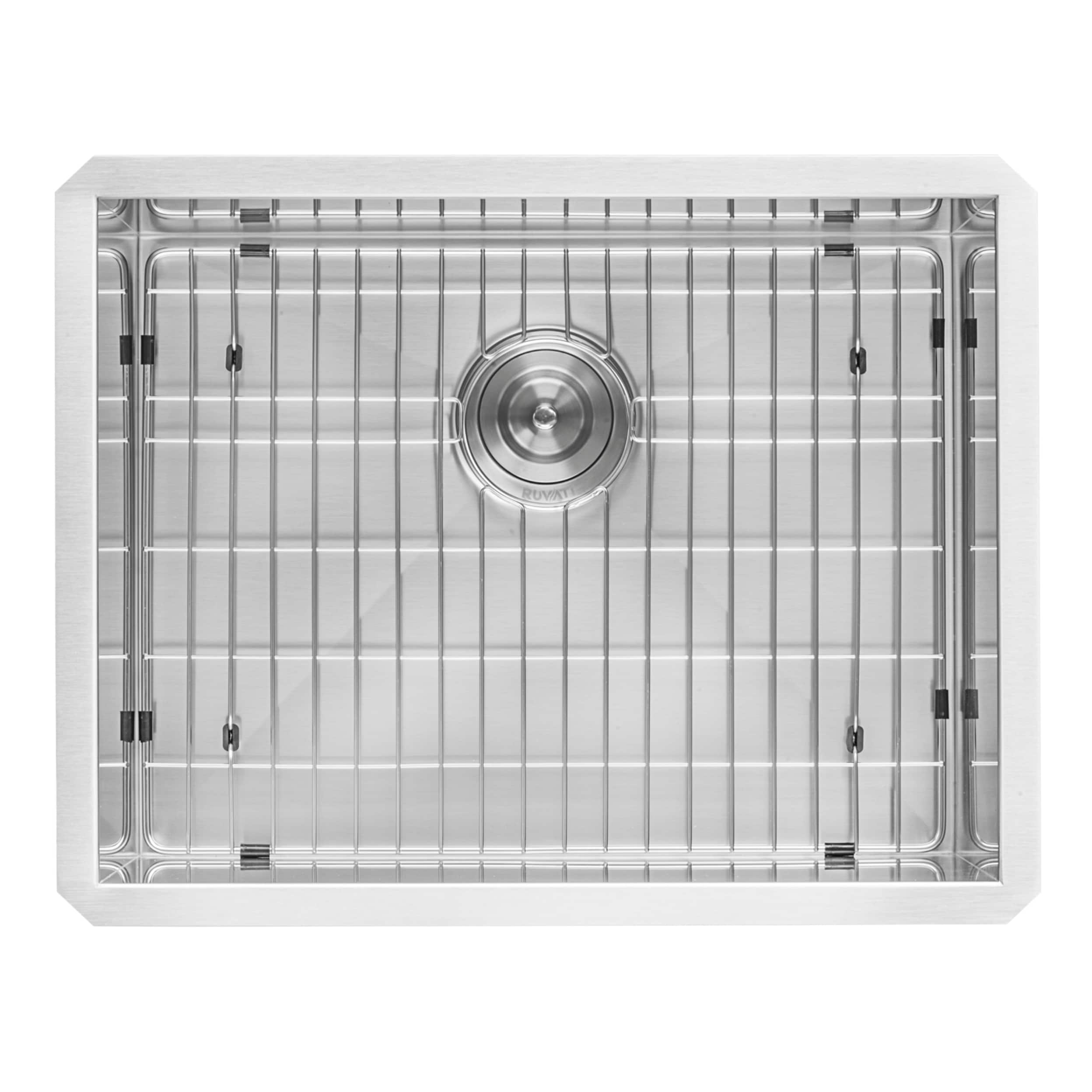 Ruvati 23-in x 18-in 1 -Basin Brushed Stainless Steel Undermount Laundry sink with Drain
