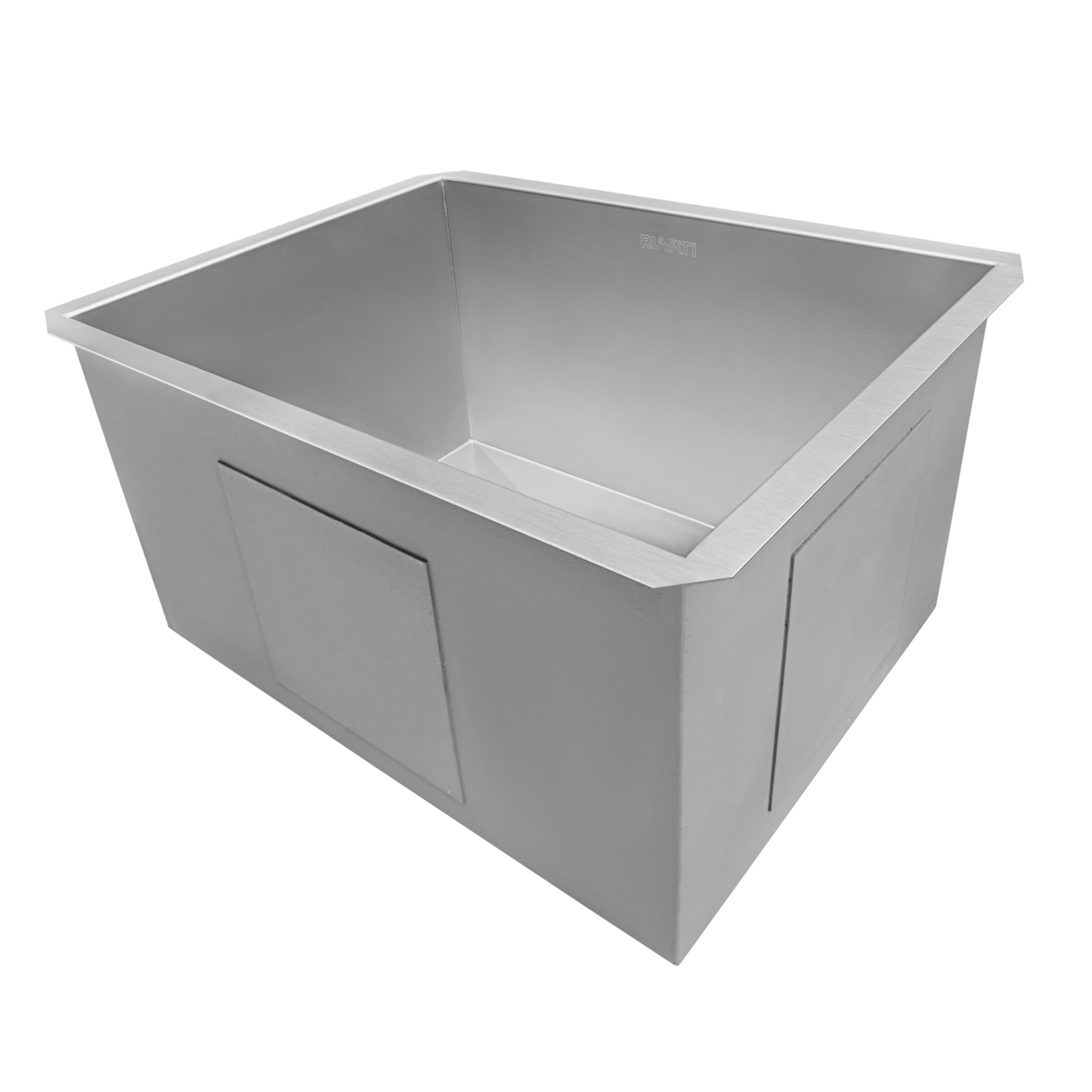 Ruvati 23-in x 18-in 1 -Basin Brushed Stainless Steel Undermount Laundry sink with Drain