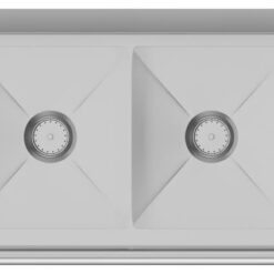 KoolMore 22-in x 52-in 2 -Basin Stainless Steel Freestanding Utility tub with Drain