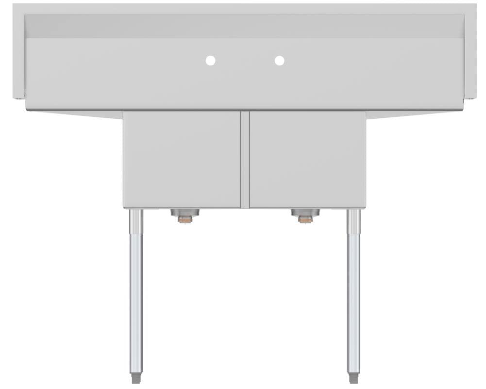KoolMore 22-in x 52-in 2 -Basin Stainless Steel Freestanding Utility tub with Drain